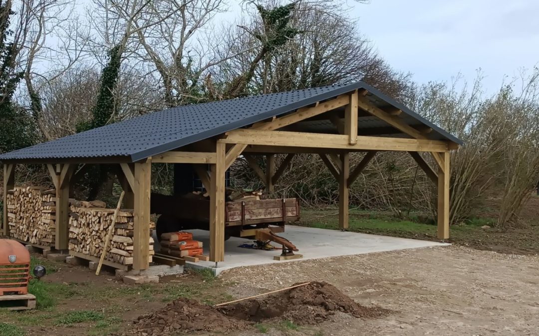 Carport en Epicéa traité classe 3, chantier sur Plouzané